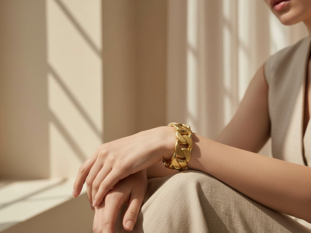 Luxury Gold Plated Bracelet | Bold Statement Jewelry for Party